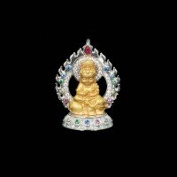 wholesale Metal: 925 Silver Gold Plated with High Carbon Diamond Samantabhadra Bodhisattva, Dragon and Snake Zodiac Guardian Buddha, Flame Baby Buddha Pendant-Samantabhadra Bodhisattva 925 Silver