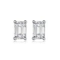 wholesale Metal S925 Silver Moissanite Square Stud Earrings for Women, Ins Design Sense, Light Luxury and Simple Ear Accessories, Cross-Border Hot Selling, Ready-to-Ship Geometric Style-0-4