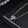 wholesale S925 silver fashion designer jellyfish style necklace set with natural topaz gemstone pendant-0-1