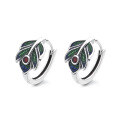 wholesale S925 Sterling Silver Retro Resin Colorful Peacock Feather Ethnic Style Ethereal Forest Series Earring and Ring Set-0-5