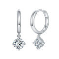 wholesale Metal material, direct from manufacturer, cross-border trade, classic four-prand earrings with 50mm round moissanite ear hoops that won't fall off-0-3
