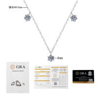 S925 Silver Moissanite Pendant Necklace, Light Luxury Women's Collarbone Chain-90-point Moissanite  925 Silver