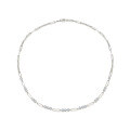 wholesale S925 silver plated with 18k gold, 30mm round moissanite paper clip chain necklace for women in the stacked wear style-0-5