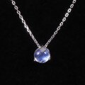 wholesale S925 sterling silver inlaid with natural cream blue moonstone necklace gift, a versatile small-design gemstone pendant-0-4