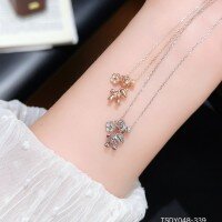 wholesale S925 Sterling Silver "Money Horse" Pendant Necklace for Women, Minimalist Fashion, Exquisite and Unique Coin Horse Charm Collarbone Chain-DMXXL044-1>925 silver (gold)