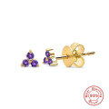 wholesale S925 Sterling Silver Geometric Clover Diamond Accent Luxury Earrings for Women, Cross-border Best-seller-0-8