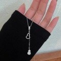 wholesale S925 Sterling Silver Fashion Fu Lu Shuang Quan Full Diamond Fringe Gourd Necklace, Niche Design Women's Collarbone Chain Jewelry-0-0