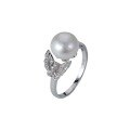 wholesale S925 Sterling Silver European and American Freshwater Pearl Butterfly Ring for Women, Small and Exotic Adjustable Ring for Cross-Border Supply-0-4