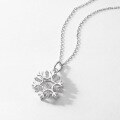 wholesale S925 Sterling Silver Cross-border Best-selling Christmas Gift Snowflake Pendant Collarbone Chain Fashionable Trendy Necklace Wholesale from Manufacturer-0-2
