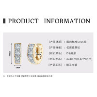 S925 Sterling Silver D Color Moissanite Starry Shining Earrings-Princess Earrings [K Gold]  925 Silver