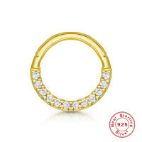 wholesale S925 Sterling Silver INS Trendy Ear Cartilage Piercing Jewelry with Rhinestones-Single platinum