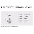 Metal Pendant Necklace with D Color Moissanite, Waterdrop Hollow Design-0-28