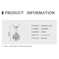 Metal Pendant Necklace with D Color Moissanite, Waterdrop Hollow Design-Rock Candy Necklace [White Gold  925 Silver]