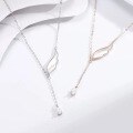 wholesale Metal material Korean version angel wing necklace women ins light luxury student design sense small fresh mother-of-pearl wing collarbone chain-0-0
