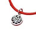 wholesale 990 Sterling Silver Retro "Fu" Character Peace and Auspiciousness Pendant, Pure Silver National Trend Style Red Rope Bracelet Accessory-0-4