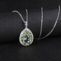 wholesale S925 Sterling Silver Inlaid with Natural Peridot and Amethyst Pendant, Light Luxury High-End Natural Gemstone Necklace Pendant-0-0