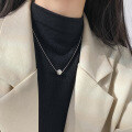 wholesale 925 Silver Fresh and Sweet Ins-Style Niche Design Exquisite Cat Eye Bead Snake Bone Chain Necklace Y02191-0-0