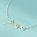 wholesale S925 Silver, Ins-style minimalist daisy bracelet, fresh and sweet floral spring new design S7747-0-4