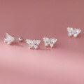wholesale 925 Sterling Silver Fresh and Sweet Ins-style Small and Unique Exquisite Diamond-inlaid Butterfly Stud Earrings M06315-0-0