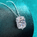 S925 Sterling Silver Moissanite Opera Pendant Necklace, Women's Elegant Luxury Fashion-0-1