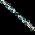 wholesale 925 Sterling Silver Gold Plated Bracelet with High Carbon Diamonds Blue Green Fruit Tapestry Fashion Exquisite Versatile Jewelry for Women-0-0