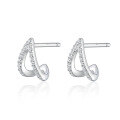 wholesale 925 Sterling Silver Hollow Heart Earrings with Micro-Inlaid Zircon, Ins Light Luxury High-End Sensibility-0-7