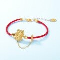 wholesale S925 Sterling Silver New Chinese Style Zodiac Year of the Dragon Lucky Red Rope Coin Bracelet for Women, Small Batch Original Design-0-2