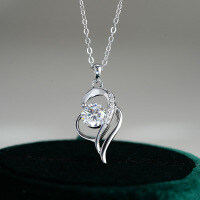 S925 Sterling Silver Pendant with D Color Moissanite Necklace, Women's Fashion Classic, Drop Shipping-1-carat necklace (zircon)  925 silver