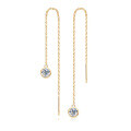 Sterling Silver Moissanite Chain Tassel Earrings, Wholesale-0-25