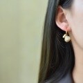 wholesale 925 silver gold-plated, Hetian jade inlaid, antique-style Chinese Hanfu earrings with lucky bag and money bag design-0-1