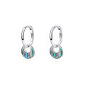 wholesale 925 Sterling Silver Vintage Abalone Shell Earrings With Turquoise For Women-0-2