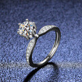 Silver Moissanite Princess Crown Ring for Live Streaming Supply-0-3
