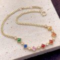 wholesale S925 sterling silver full-body layered bracelet with luxurious retro style, colorful diamond accents, and a high-end fashionable women's accessory-0-3