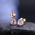 wholesale 18k Gold Earrings High-end Elegant Natural Creamy Blue Moonstone Rose Gold Earrings 9/10/14k Gold Jewelry-0-1