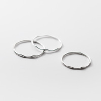 wholesale S925 Sterling Silver Irregular Wave Line Geometric Minimalist Small Ring R00293-S925 silver ring size 12