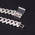 wholesale S925 Sterling Silver Full Zirconia Plated 15mm Thick Hip Hop Cuban Link Chain-0-1