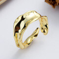wholesale S925 sterling silver irregular volcanic lava texture open ring creative niche design women's finger ring-0-3
