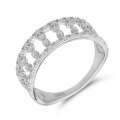 wholesale 925 Sterling Silver Gold-Plated Light Luxury Versatile Hollow Zircon Ring High-End Full Diamond Ring Japanese VA Same Style-0-4