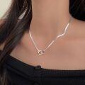 wholesale S925 Sterling Silver Italian Heavy Work Snake Chain Necklace for Women, Korean Spring and Summer New Arrival Minimalist Style Collarbone Chain-0-3