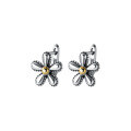 wholesale 925 Sterling Silver Sunflower Ear Clasp Two-Tone Retro Vintage Sweet Exquisite Floral Earrings M03132-0-4