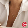 wholesale S925 Sterling Silver Fashion Infinity Love Heart Figure 8 Pendant Choker Necklace for Women-0-2