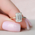 wholesale S925 Sterling Silver High Carbon Diamond Emerald Cut 7*10mm Rectangle European and American Ring Style-0-2