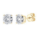 925 Sterling Silver Square Double Prong Single Stone D Color Moissanite Earrings-0-3