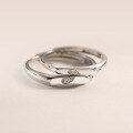 wholesale S925 Sterling Silver Minimalist Fingerprint Love Couple Ring, Fashionable and High-End Emotion R01855-0-2