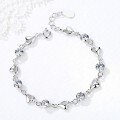 wholesale S925 Sterling Silver Zircon Inlaid "Love in Heart" Bracelet, Light Luxury High-End Gift for Girlfriend Valentine's Day Birthday-0-2