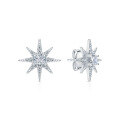 wholesale 925 Sterling Silver Octagram Zircon Ear Studs Fashion Light Luxury Sweet Niche Design High-End INS Style Earrings-0-0