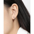 wholesale S925 Sterling Silver 507 Korean Version Ins Small Design Minimalist Irregular Lines Circle Ear Clips for Women-0-2
