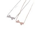 wholesale S925 Sterling Silver Bow Necklace for Women, Fashionable and Lightly Luxurious Collarbone Chain, Versatile Gift for Girlfriends and Best Friends on Holidays, Wholesale-0-4