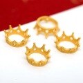 wholesale Gold Plated 925 Sterling Silver Antique Gold Large Hole Crown Spacer Beads for DIY Bracelets, Buddha Beads, and Cultural Play Handstring Separator Accessories-0-2
