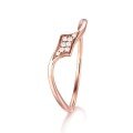 wholesale 9K Gold Geometric Twist Ring with Moissanite in Rose Gold and 18K White Gold, Celebrity Style-0-4